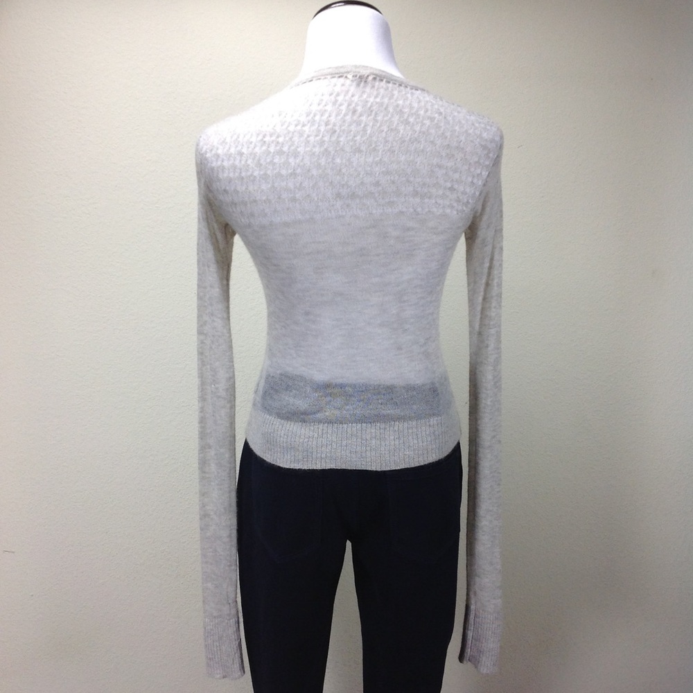 Fossil Light Gray Shear Long Sleeve Cardigan - Picture 3 of 5